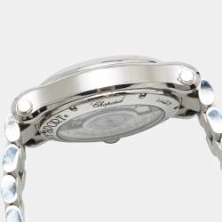 Chopard Pink Stainless Steel Diamond Happy Sport 278559-3025 Women's Wristwatch 36 mm