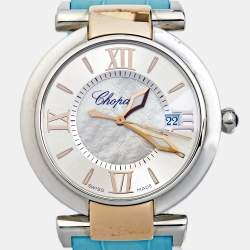 Chopard Mother of Pearl 18k Rose Gold Stainless Steel Alligator Imperiale 388532-6001 Women's Wristwatch 36 mm 
