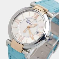 Chopard Mother of Pearl 18k Rose Gold Stainless Steel Alligator Imperiale 388532-6001 Women's Wristwatch 36 mm 