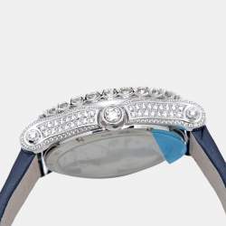 Chopard Mother Of Pearl 18K White Gold Diamond Alligator Leather Happy Sport 274809-1001 Women's Wristwatch 36 mm