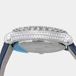 Chopard Mother Of Pearl 18K White Gold Diamond Alligator Leather Happy Sport 274809-1001 Women's Wristwatch 36 mm