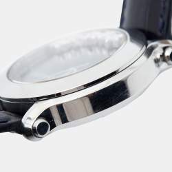 Chopard Blue Stainless Steel Diamonds Alligator Happy Sport 150th Anniversary Limited Edition 27/8475-3020 Women's Wristwatch 36 mm