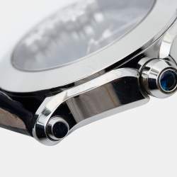 Chopard Blue Stainless Steel Diamonds Alligator Happy Sport 150th Anniversary Limited Edition 27/8475-3020 Women's Wristwatch 36 mm