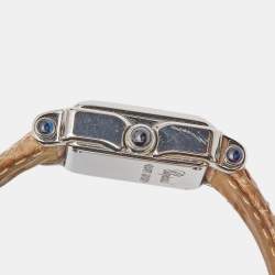 Pre Owned Chopard White Diamond Stainless Steel Alligator Happy Sport 27/8892-23 Women's Wristwatch 23 mm 