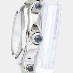 Pre Owned Chopard White Diamonds Stainless Steel Happy Sport 27/8245-23 Quartz Women's Wristwatch 26 mm