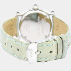 Pre Owned Chopard White Diamonds Stainless Steel Happy Sport 27/8245-23 Quartz Women's Wristwatch 26 mm