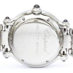 Pre Owned Chopard White Stainless Steel Happy Sport 27/8236-23 Women's Wristwatch 32 mm