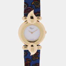 Chopard White 18K Yellow Gold Casmir Women's Wristwatch 23 mm