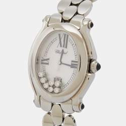Chopard Mother of Pearl Diamond Stainless Steel Happy Sport 27/8418-23 Women's Wristwatch 30 mm 