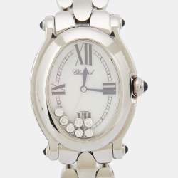 Chopard Mother of Pearl Diamond Stainless Steel Happy Sport 27/8418-23 Women's Wristwatch 30 mm 