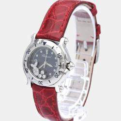 Chopard Black Diamonds Stainless Steel Happy Sport 27/8923 Women's Wristwatch 26 mm