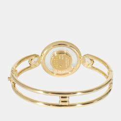 Pre Owned Chopard White Diamonds 18k Yellow Gold Happy Diamonds 20/5347-001 Women's Wristwatch 25.5 mm