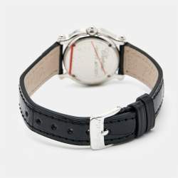 Chopard White Mother Of Pearl 18K White Gold Alligator Leather Happy Sport 27/6252-23 Women's Wristwatch 26 mm