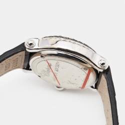 Chopard White Mother Of Pearl 18K White Gold Alligator Leather Happy Sport 27/6252-23 Women's Wristwatch 26 mm