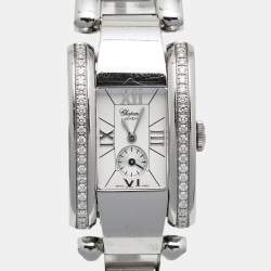 Chopard White Stainless Steel Diamonds La Strada 41/8415 Women's Wristwatch 23.50 mm