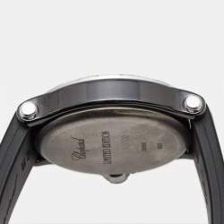 Chopard Black Ceramic Stainless Steel Rubber Limited Edition Happy Sport 28/8507 Women's Wristwatch 38 mm