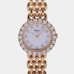 Chopard White Diamond 18k Yellow Gold Classic Quartz Women's Wristwatch 22 mm