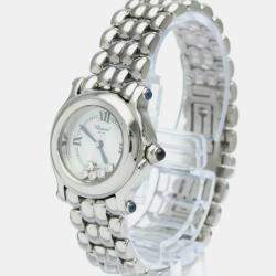 Chopard White Stainless Steel Happy Sport 27/8250-23 Quartz Women's Wristwatch 26 mm