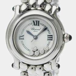 Chopard White Stainless Steel Happy Sport 27/8250-23 Quartz Women's Wristwatch 26 mm
