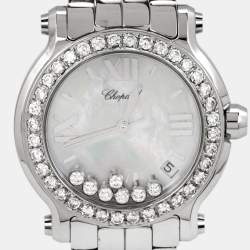 Chopard Mother of Pearl Diamond Stainless Steel Happy Sport 278477-3002 Women's Wristwatch 36 mm