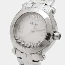 Chopard Mother Of Pearl Diamond Stainless Steel Happy Sport 8475 Women's Wristwatch 35 mm