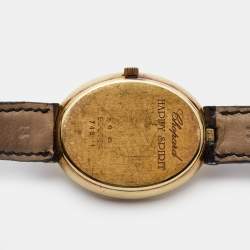 Chopard Mother Of Pearl 18K Yellow Gold Diamond Alligator Leather Happy Spirit Women's Wristwatch 30 mm