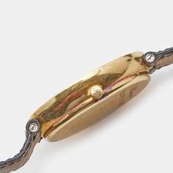 Chopard Mother Of Pearl 18K Yellow Gold Diamond Alligator Leather Happy Spirit Women's Wristwatch 30 mm