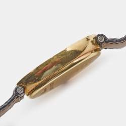 Chopard Mother Of Pearl 18K Yellow Gold Diamond Alligator Leather Happy Spirit Women's Wristwatch 30 mm