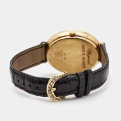 Chopard Mother Of Pearl 18K Yellow Gold Diamond Alligator Leather Happy Spirit Women's Wristwatch 30 mm