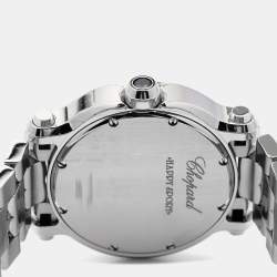 Chopard White Diamond Stainless Steel Happy Sport 8475 Women's Wristwatch 35 mm