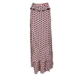 Christian Lacroix Multicolor Printed Silk Ruffle Detail Maxi Skirt L
