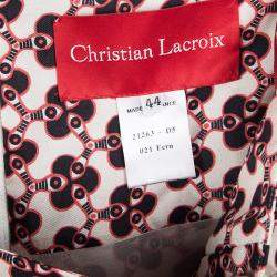 Christian Lacroix Multicolor Printed Silk Ruffle Detail Maxi Skirt L
