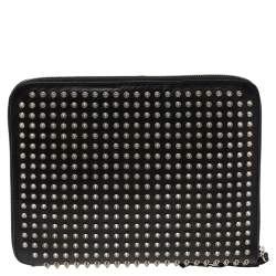 Christian Louboutin Black Leather Studded iPad Case