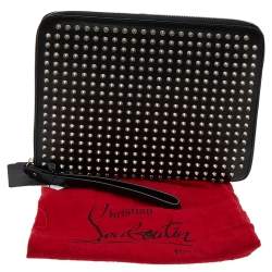 Christian Louboutin Black Leather Studded iPad Case