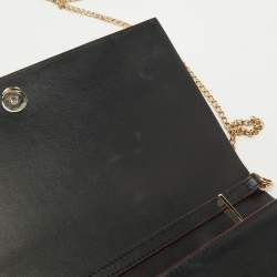 Christian Louboutin Black Leather Paloma Spiked Flap Chain Clutch
