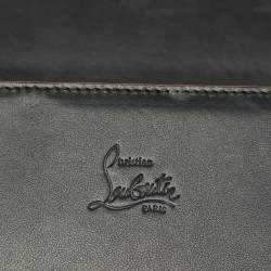 Christian Louboutin Black Leather Paloma Spiked Flap Chain Clutch