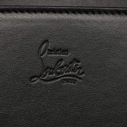 Christian Louboutin Black Leopard Print Patent and Leather Paloma Spiked Chain Clutch