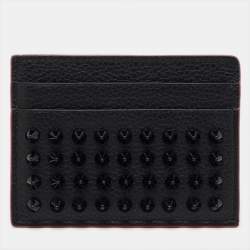 Christian Louboutin Black Leather Kios Spike Card Holder