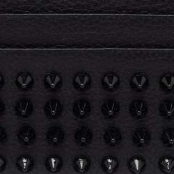 Christian Louboutin Black Leather Kios Spike Card Holder
