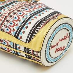 Christian Louboutin Multicolor Embroidered Canvas Loubiphone Bucket Bag