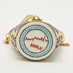 Christian Louboutin Multicolor Embroidered Canvas Loubiphone Bucket Bag