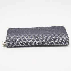 مملوكة مسبقًا Christian Louboutin Ombre Blue Printed Denim Zip Continental Wallet