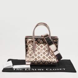 مملوكة مسبقًا حقيبة كريستيان لوبوتان بالوما مرصعة معدنية وردية جلد براءات الاختراع