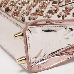 مملوكة مسبقًا حقيبة كريستيان لوبوتان بالوما مرصعة معدنية وردية جلد براءات الاختراع