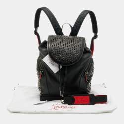 مملوكة مسبقًا Christian Louboutin Explorafunk Spikes Black Leather and Rubber Backpack