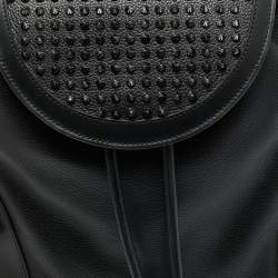مملوكة مسبقًا Christian Louboutin Explorafunk Spikes Black Leather and Rubber Backpack
