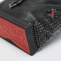 مملوكة مسبقًا Christian Louboutin Explorafunk Spikes Black Leather and Rubber Backpack