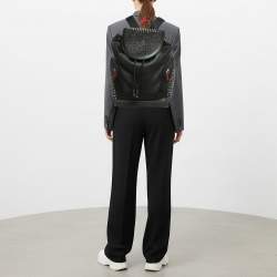 مملوكة مسبقًا Christian Louboutin Explorafunk Spikes Black Leather and Rubber Backpack