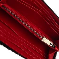 Christian Louboutin Blue Leather Spike Panettone Zip Around Wallet