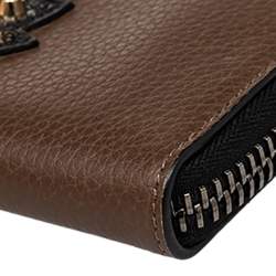 Christian Louboutin Brown Leather Panettone Zip Around Wallet